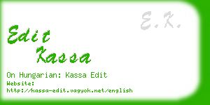 edit kassa business card